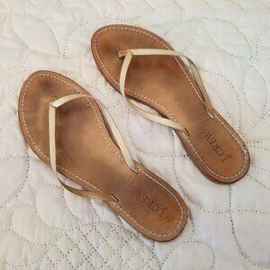 J. Crew Tan and Cream/gold Sandals